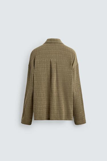 CHEMISE STRUCTURÉE EFFET FROISSÉ - Beige de Zara - Image 7