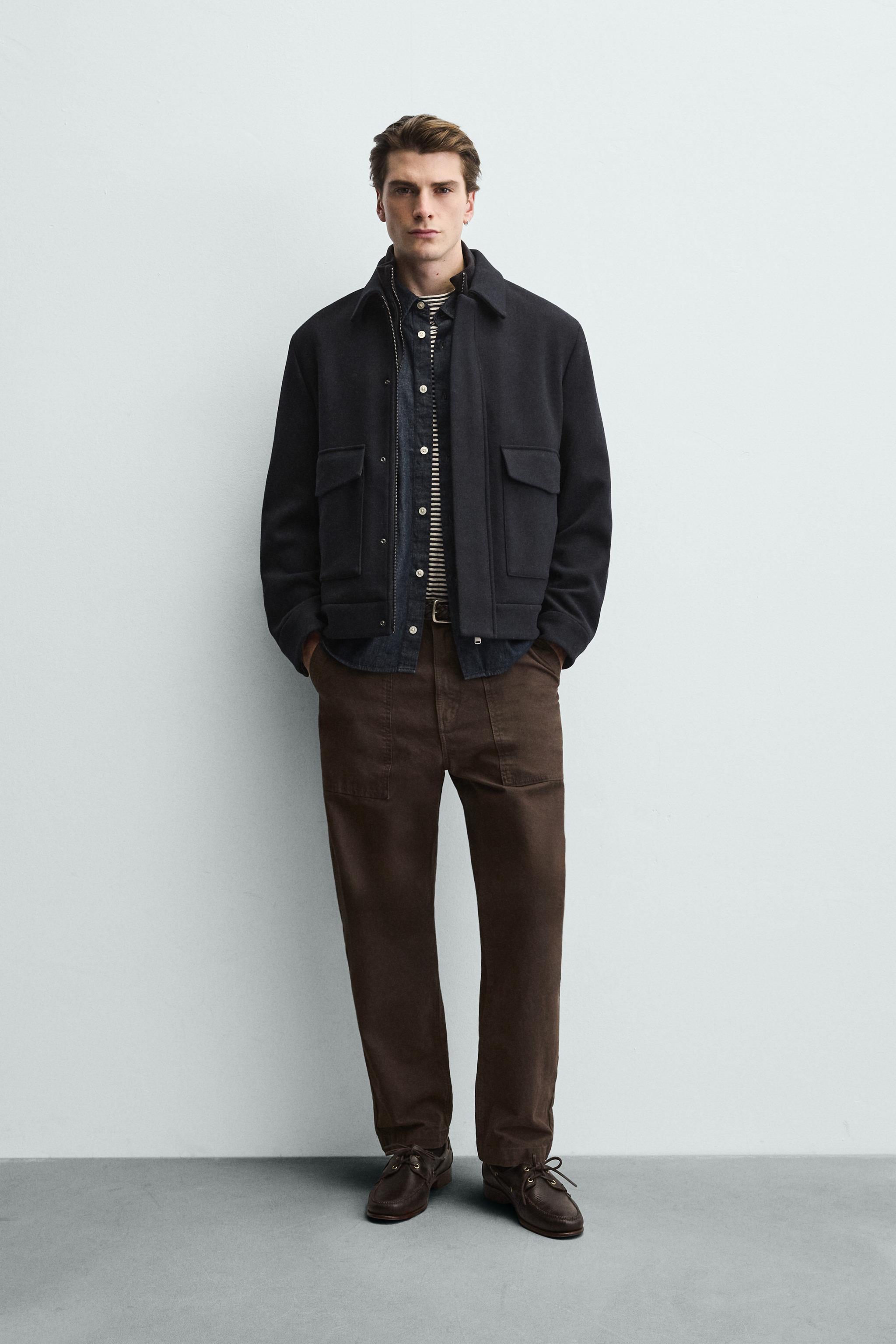 JACKET WITH REMOVABLE KNIT COLLAR - Navy blue | ZARA United States