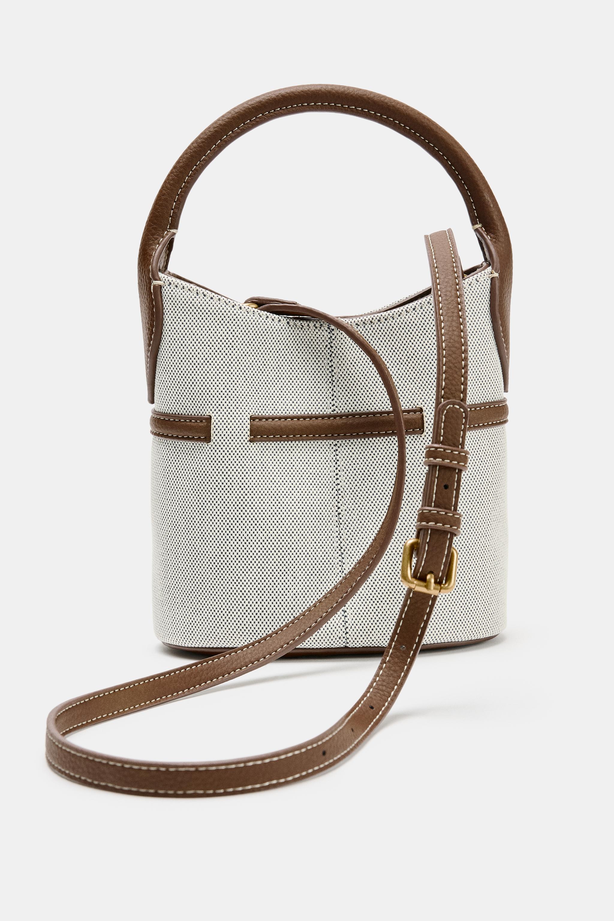 MINI CANVAS BUCKET BAG WITH BUCKLE