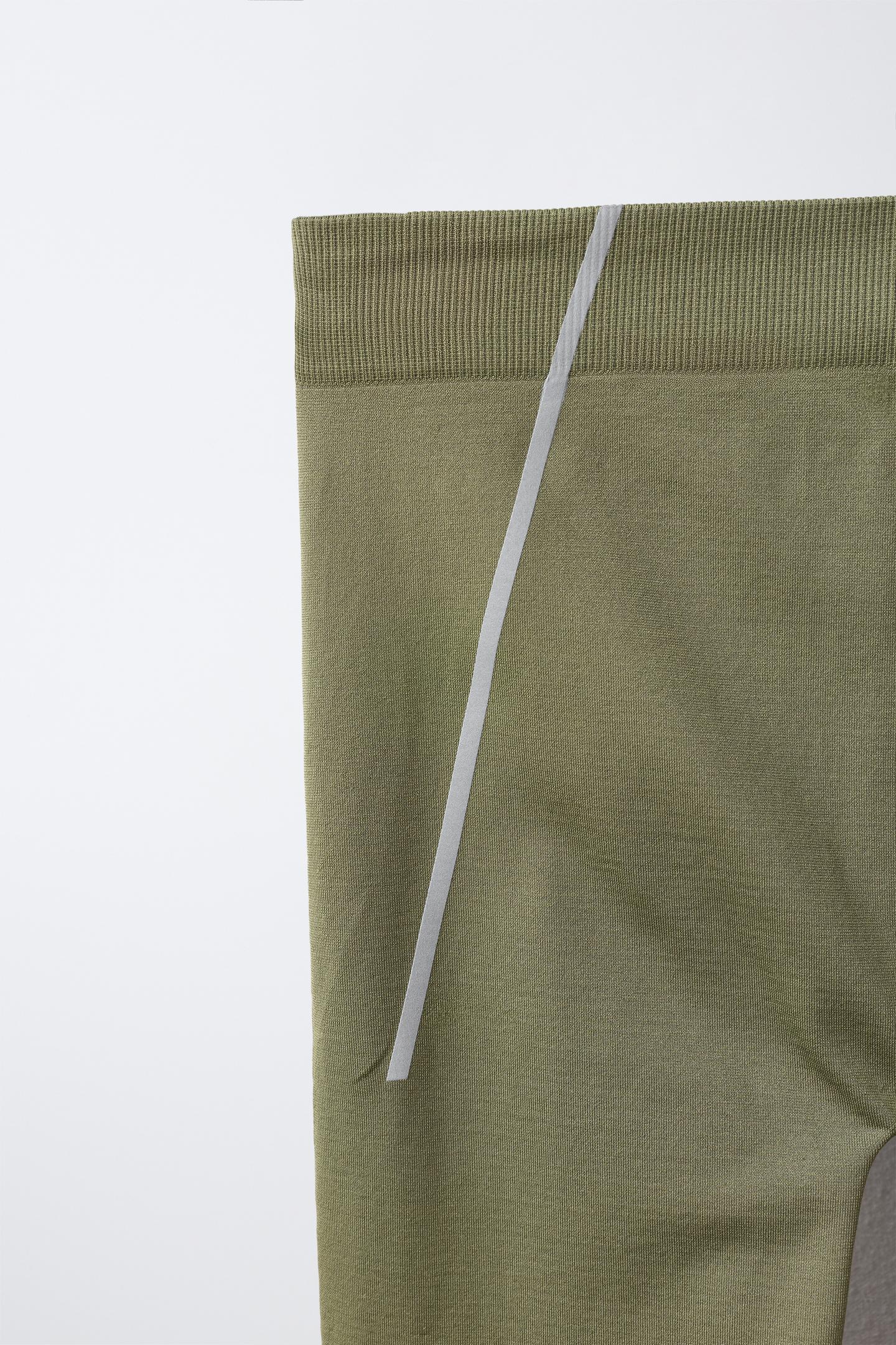 Детские леггинсы Zara Sporty Seamless, цвет: Хаки — фото 4