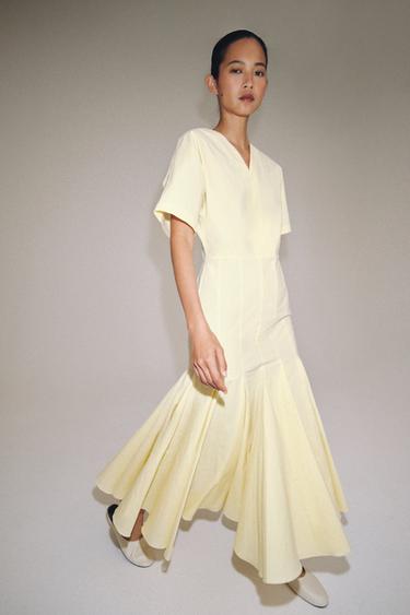 ZW COLLECTION POPLIN DRESS - Light yellow by Zara
