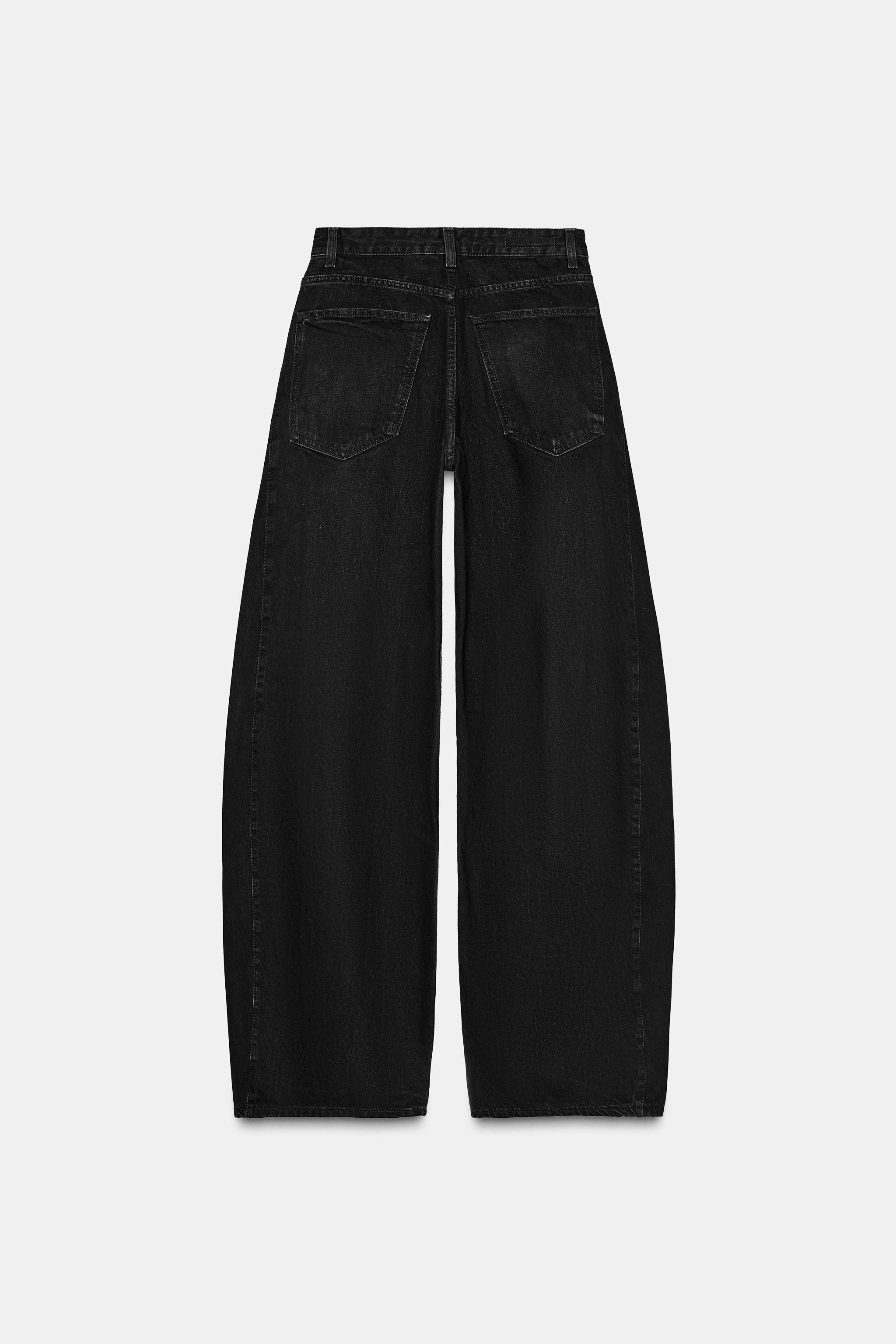 OVERSIZE TRF MID-RISE JEANS - Black | ZARA United States