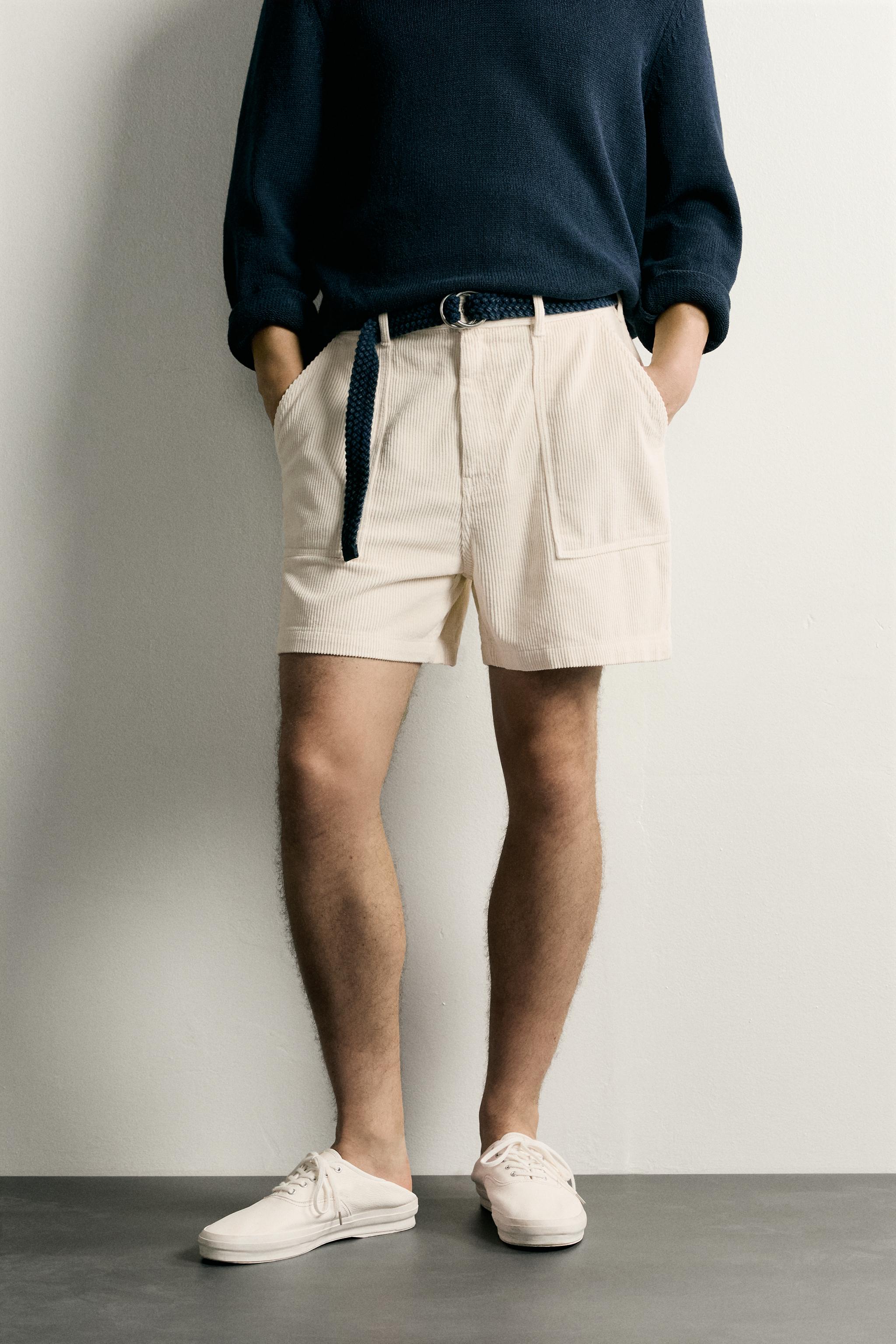 REGULAR FIT CORDUROY BERMUDA SHORTS
