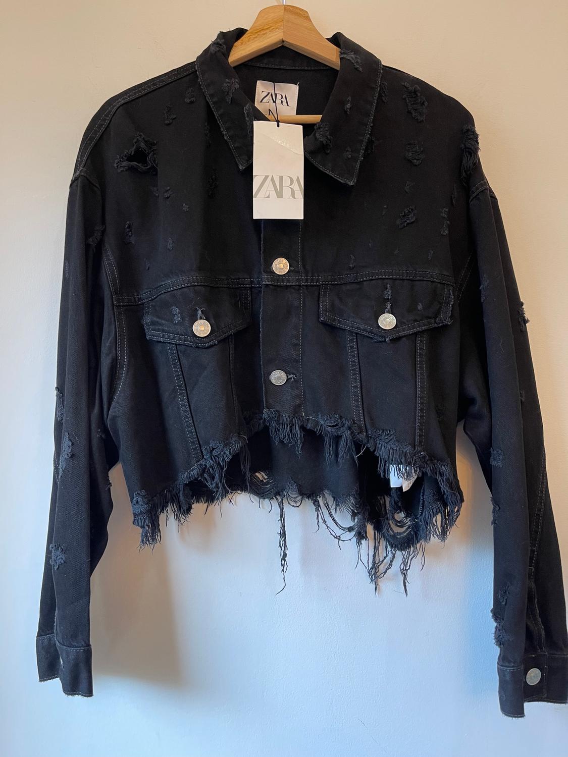 TRF RIPPED CROPPED DENIM JACKET - Image 3