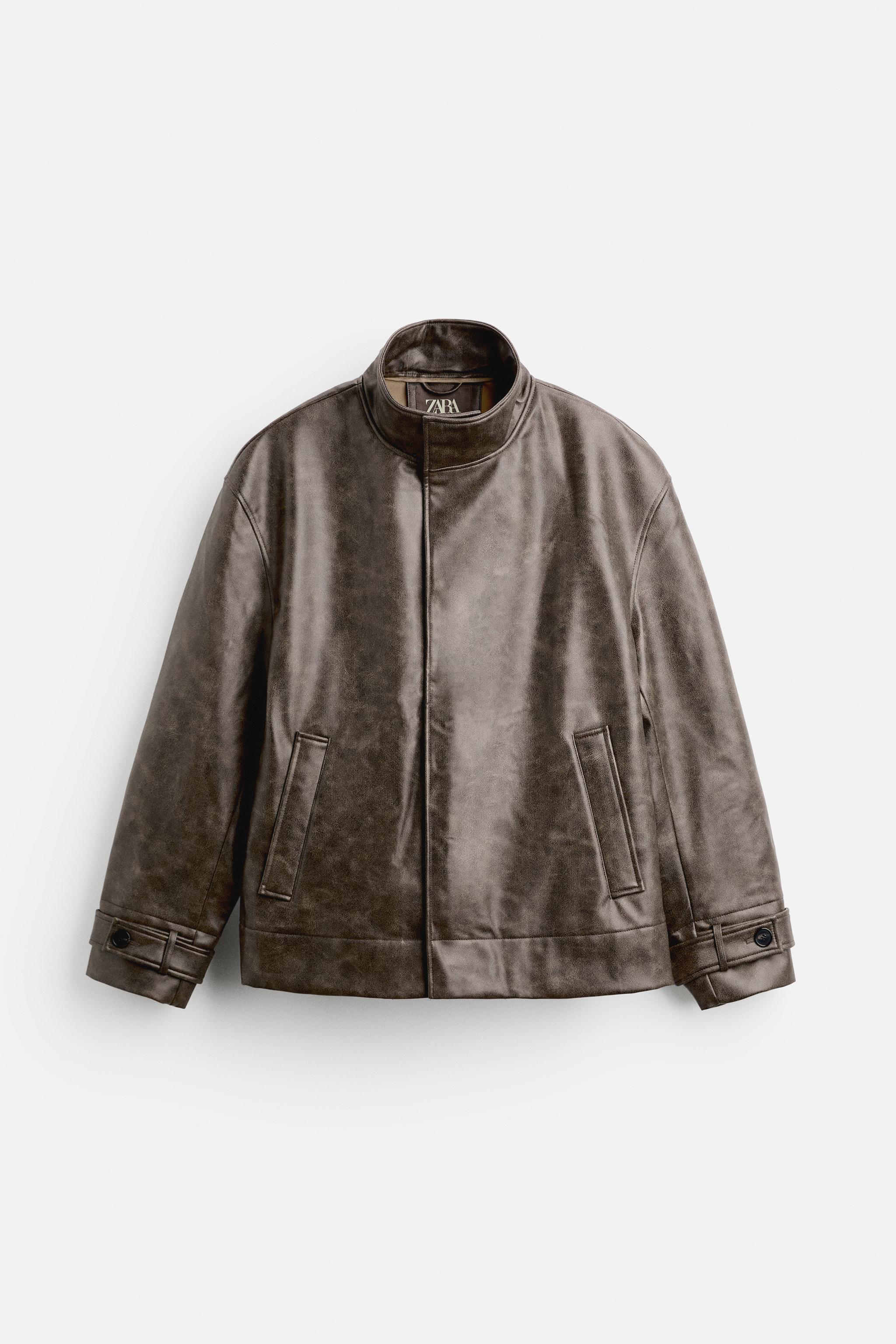 LIMITED EDITION LEATHER EFFECT JACKET - Brown | ZARA India