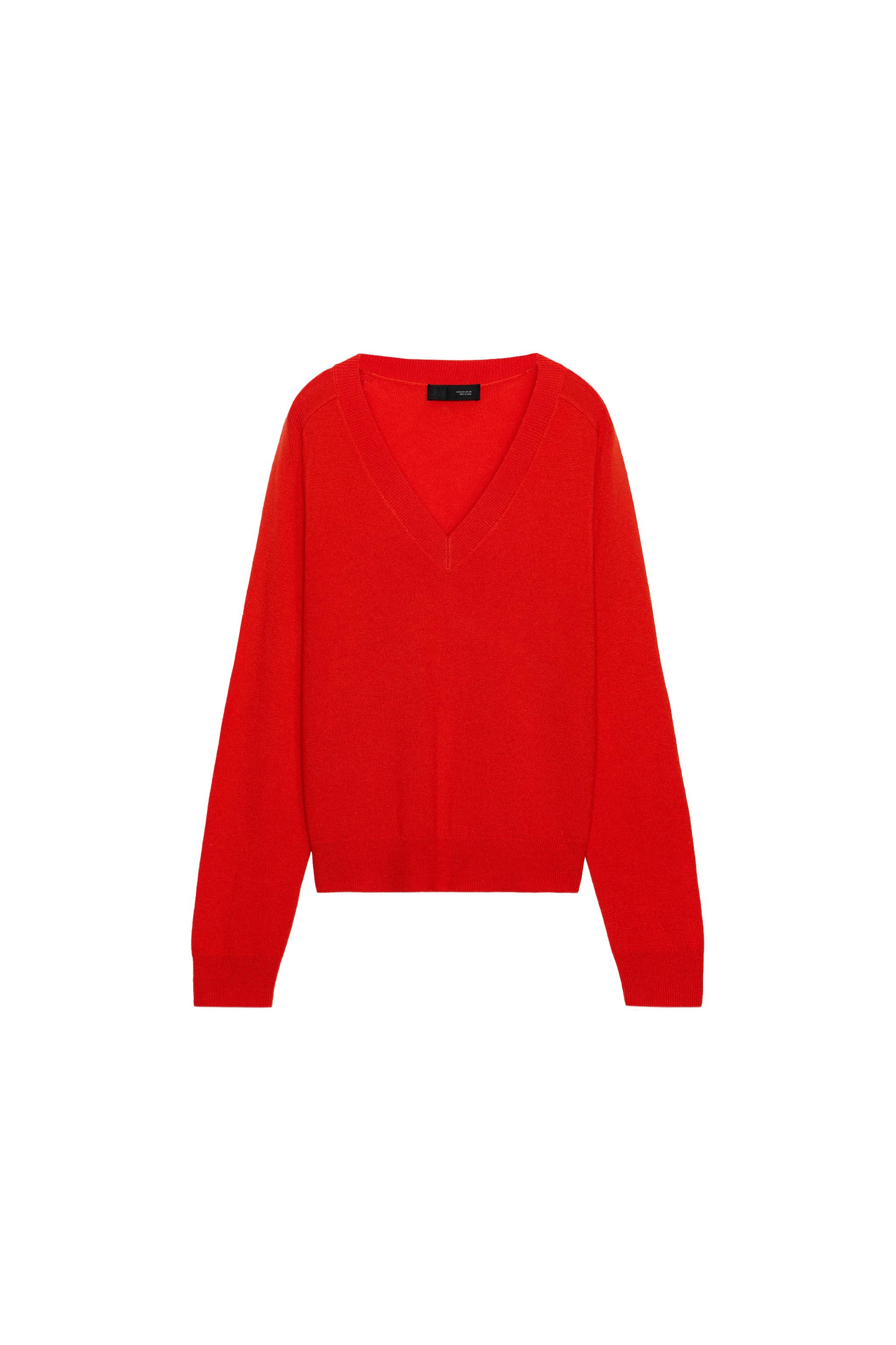 WOOL BLEND V-NECK JUMPER