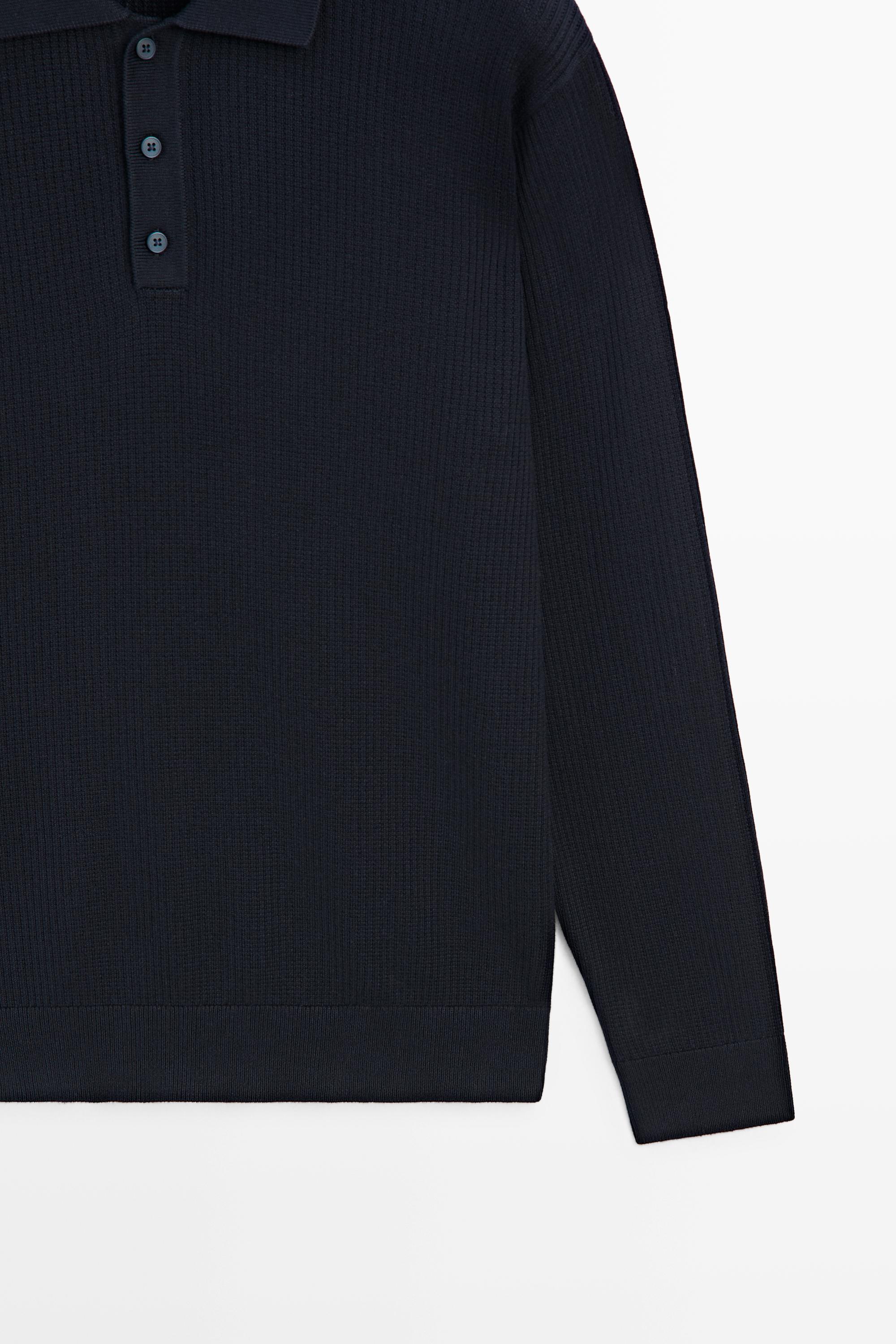 Pull en maille col polo boutonné