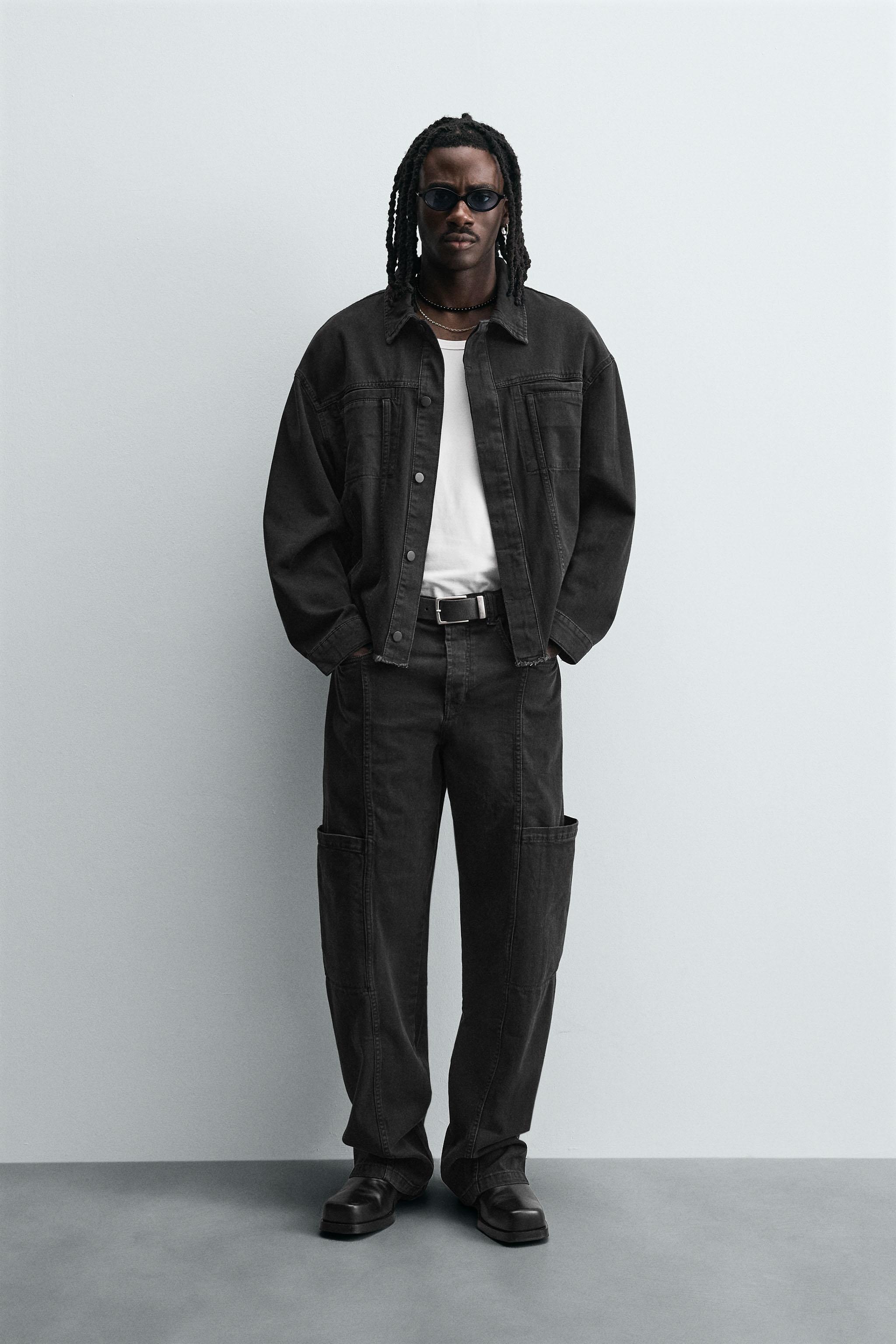 JAQUETA DENIM COM BOLSOS - Preto | ZARA Brasil