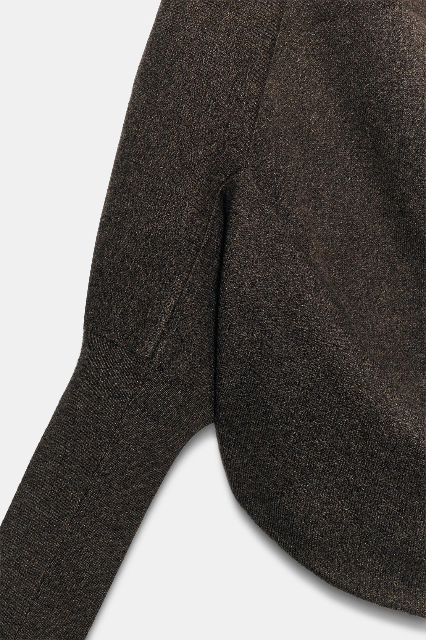 Женский кардиган Zara Open with Cuffs, цвет: Коричневый — фото 8
