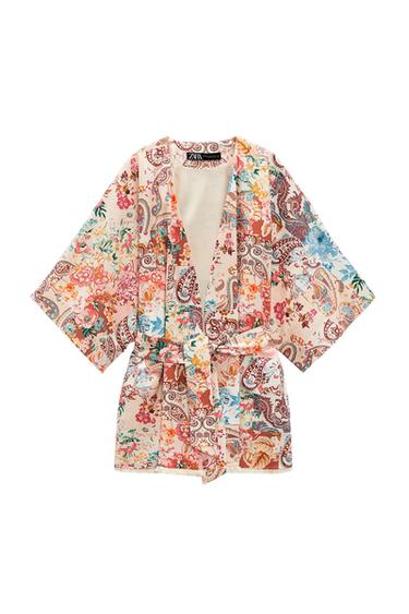 PATCHWORK PRINT KIMONO