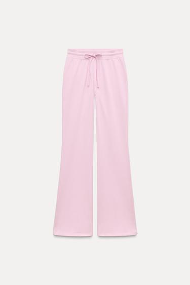 PANTALÓN FELPA FLARE - Rosa de Zara