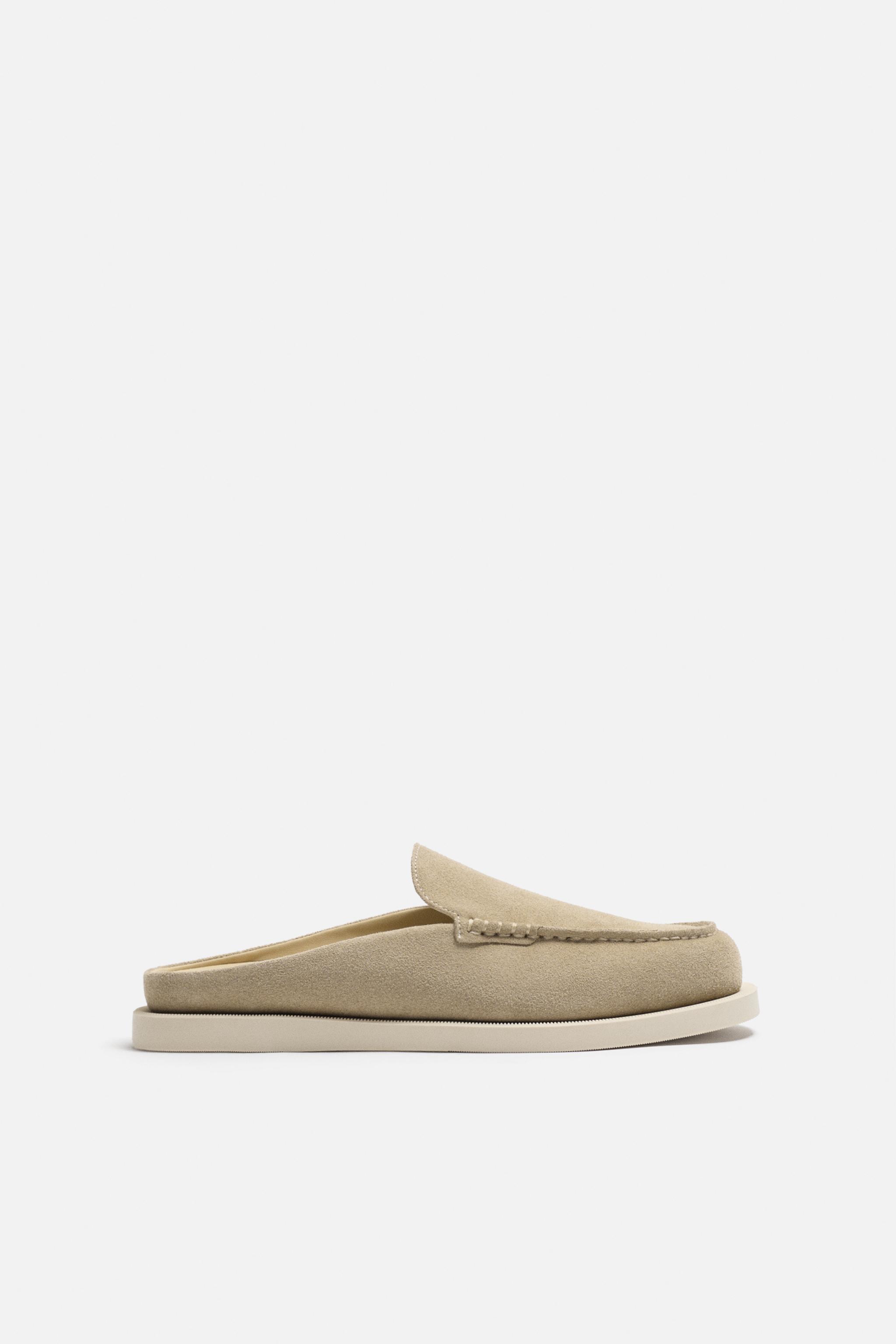 LEATHER MULE LOAFERS Beige ZARA South Africa