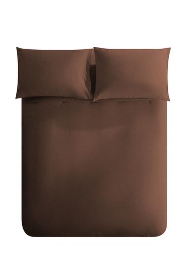 HOUSSE DE COUETTE PERCALE DE COTON (200 FILS) - Chocolat de Zara