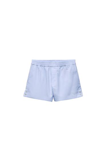 BUTTONED POPLIN SHORTS