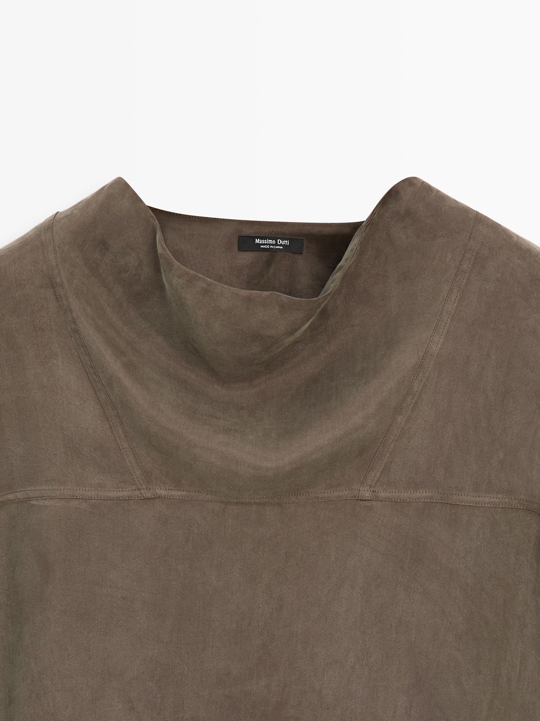 Flowing shirt with draped detail
