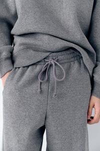 SHINY PLUSH JOGGING PANTS - Gray marl