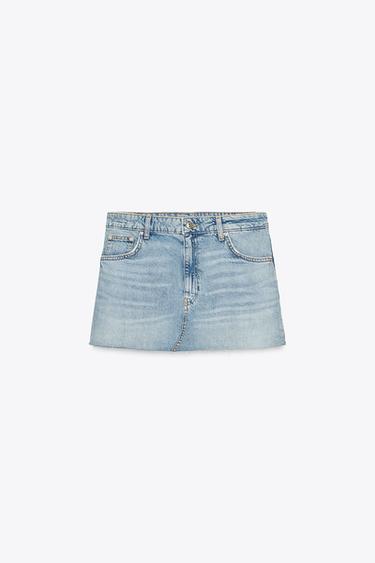 Zara TRF DENIM MINI SKIRT - Light blue - Image 0
