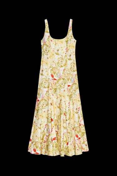 Zara ZW COLLECTION LINEN PRINT DRESS - Printed - Image 0