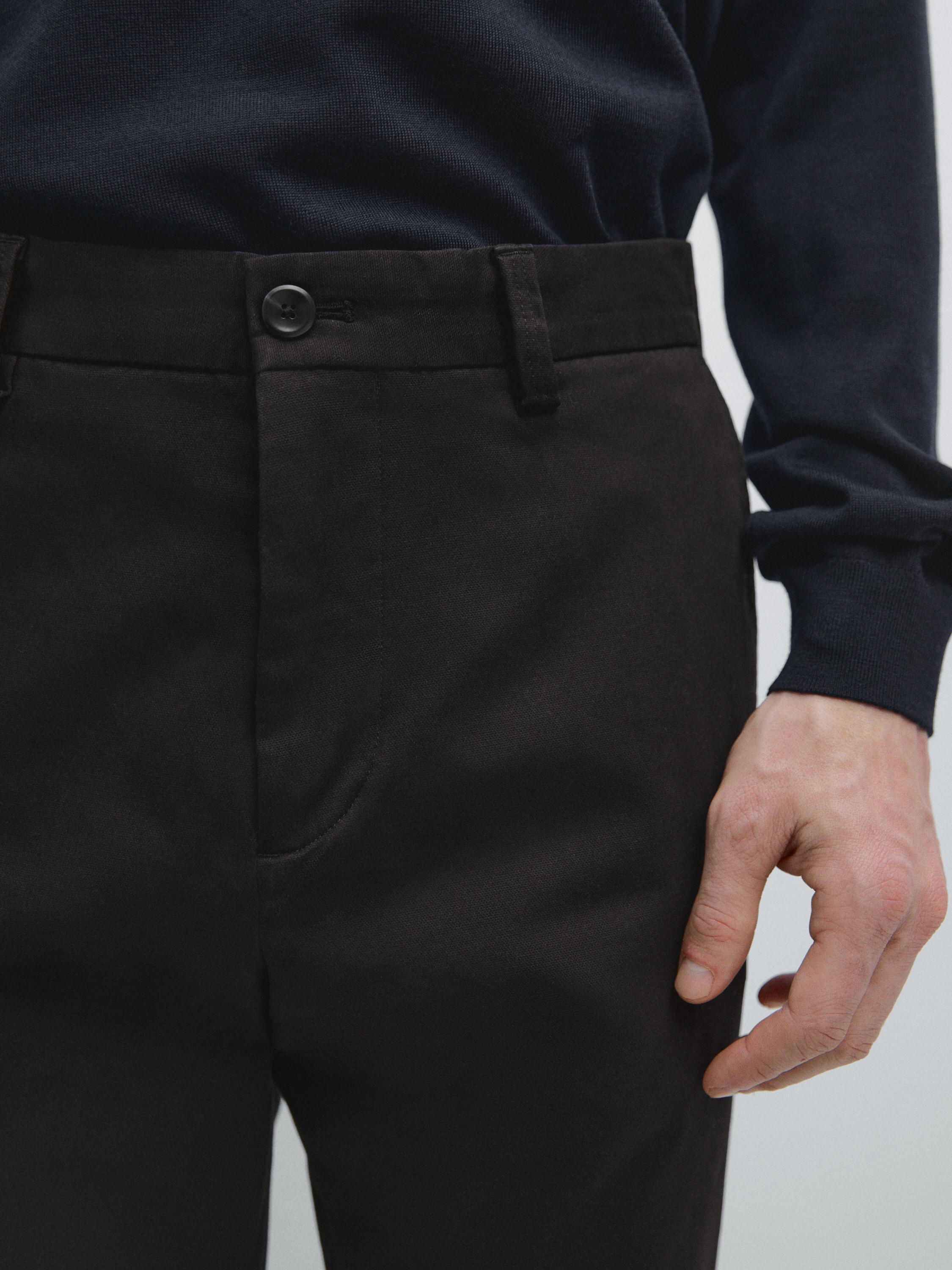 Pantalon tapered fit microtexturé