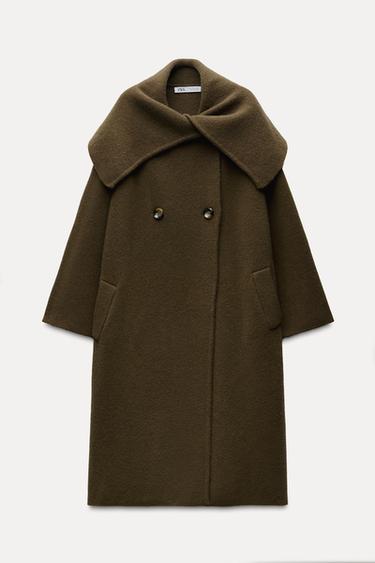 KABT S IROKMI KLOPAMI 100% VLNA - Khaki od Zara