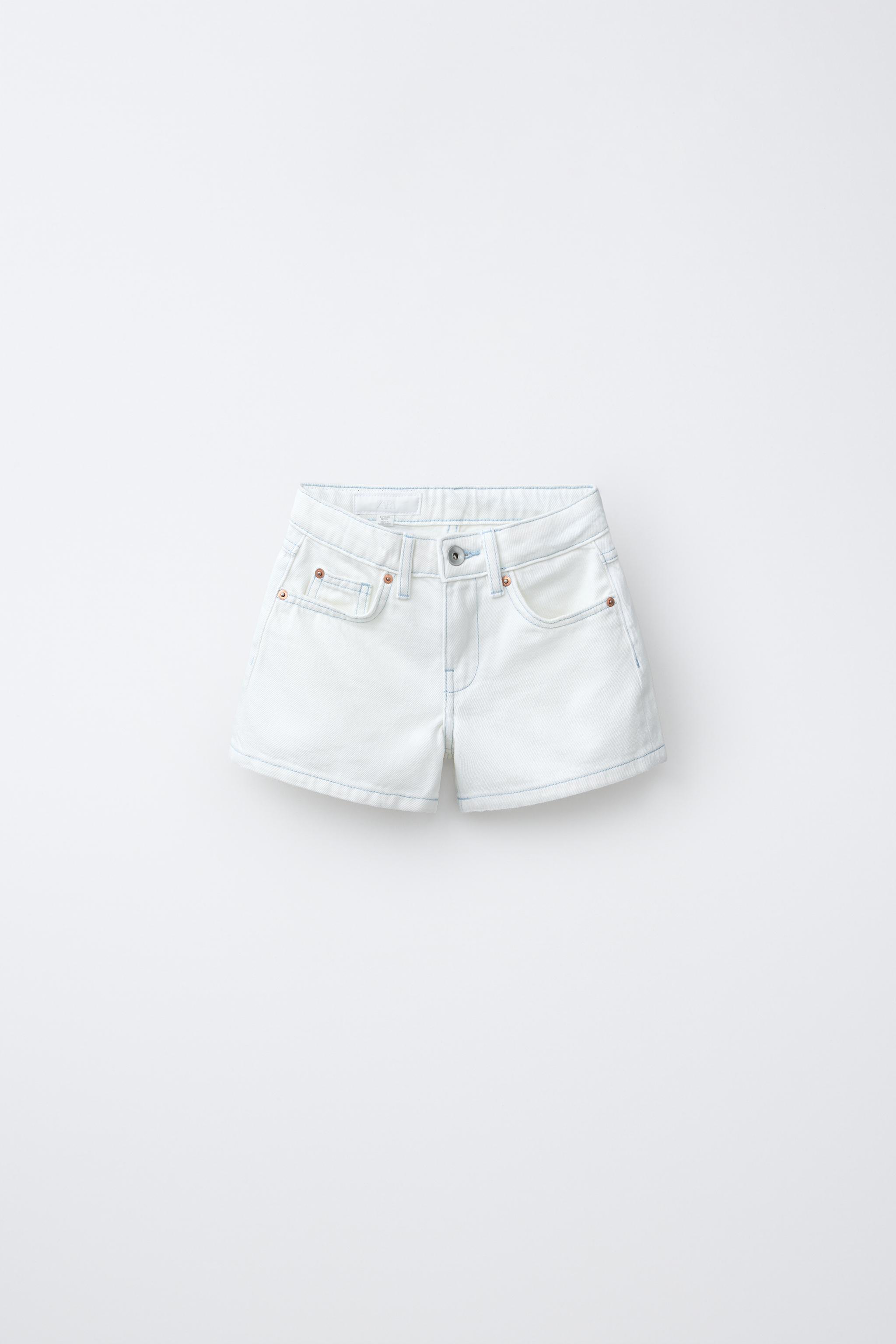 HEART PATCH DENIM SHORTS - White | ZARA United States