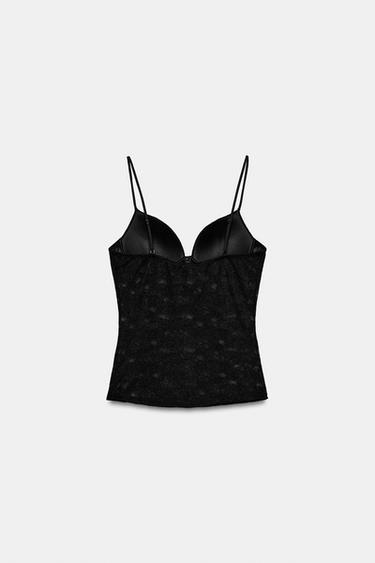 LACE STRAP TOP - Black by Zara - Image 4