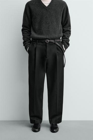 PANTALON COUPE DÉCONTRACTÉE À PLIS AARON LEVINE X ZARA - Noir de Zara - Image 1