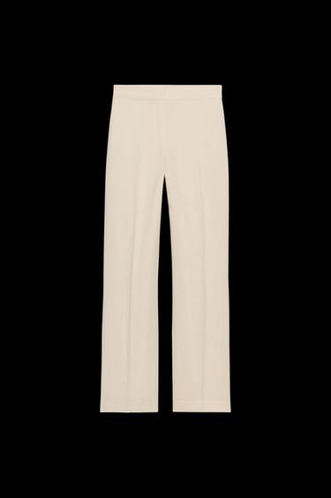 PANTALÓN RECTO CINTURA ELÁSTICA - Crudo de Zara - Imagen 0