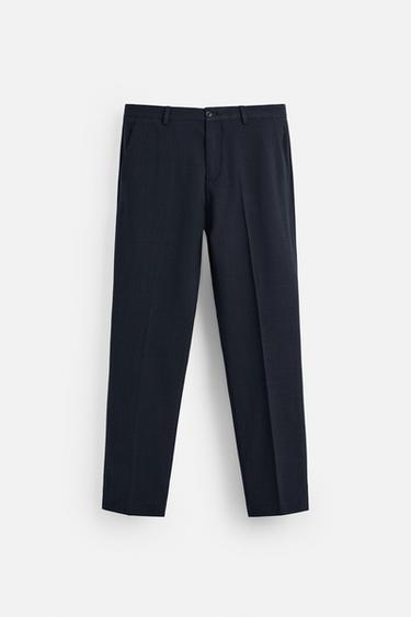 TEXTURED SUIT TROUSERS - Bluish by Zara