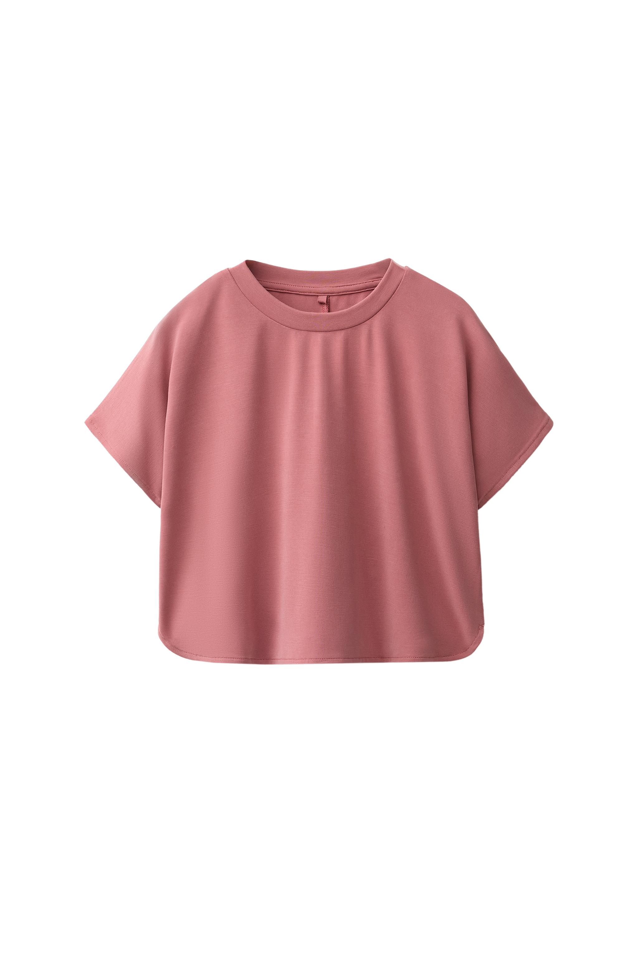 SPORTY FLOWY MODAL T-SHIRT — Dusty pink
