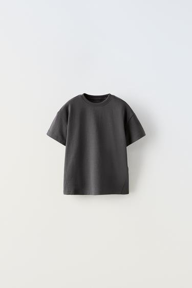 Zara BASIC T-SHIRT - Dark anthracite