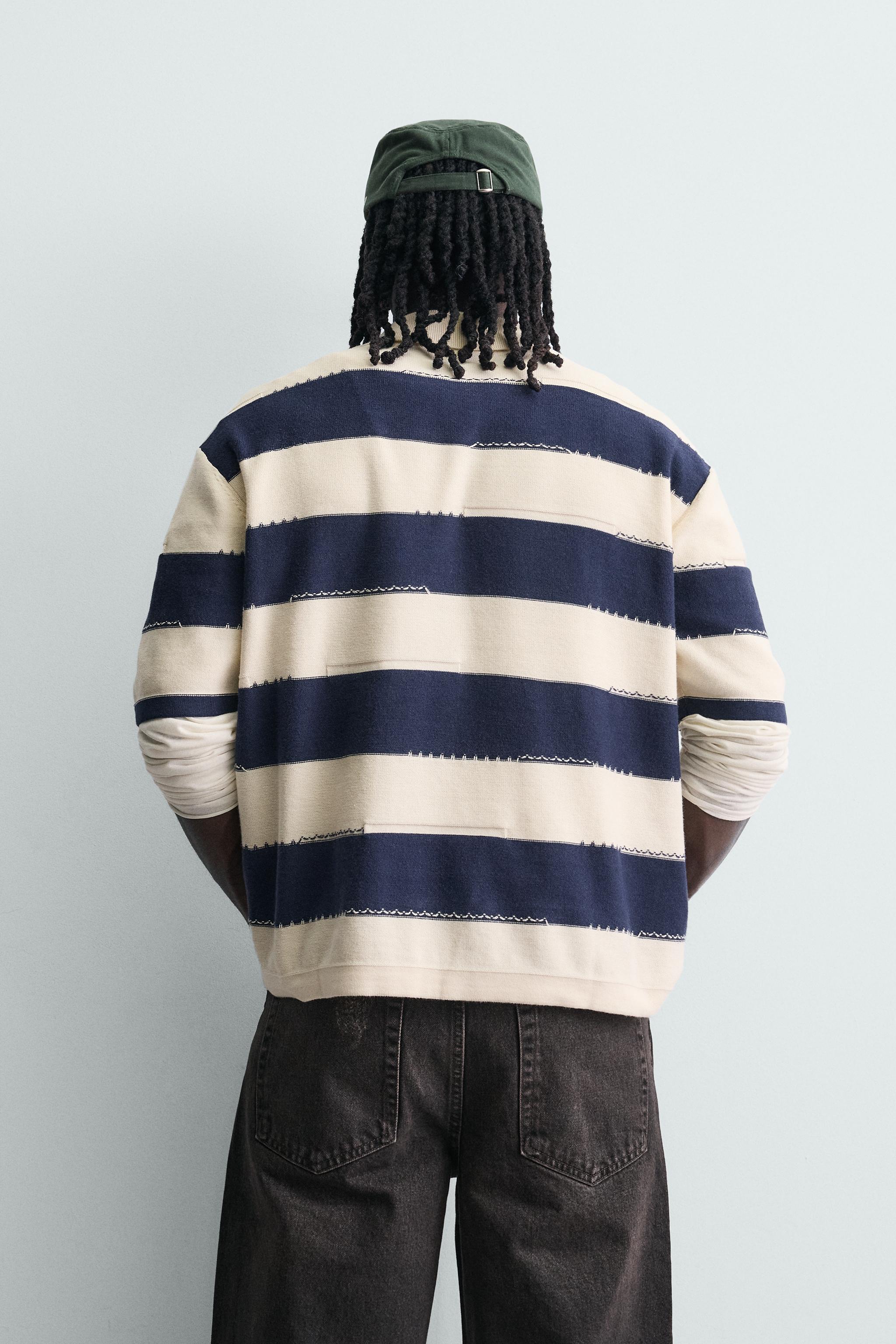 POLO EN MAILLE À RAYURES IRRÉGULIÈRES