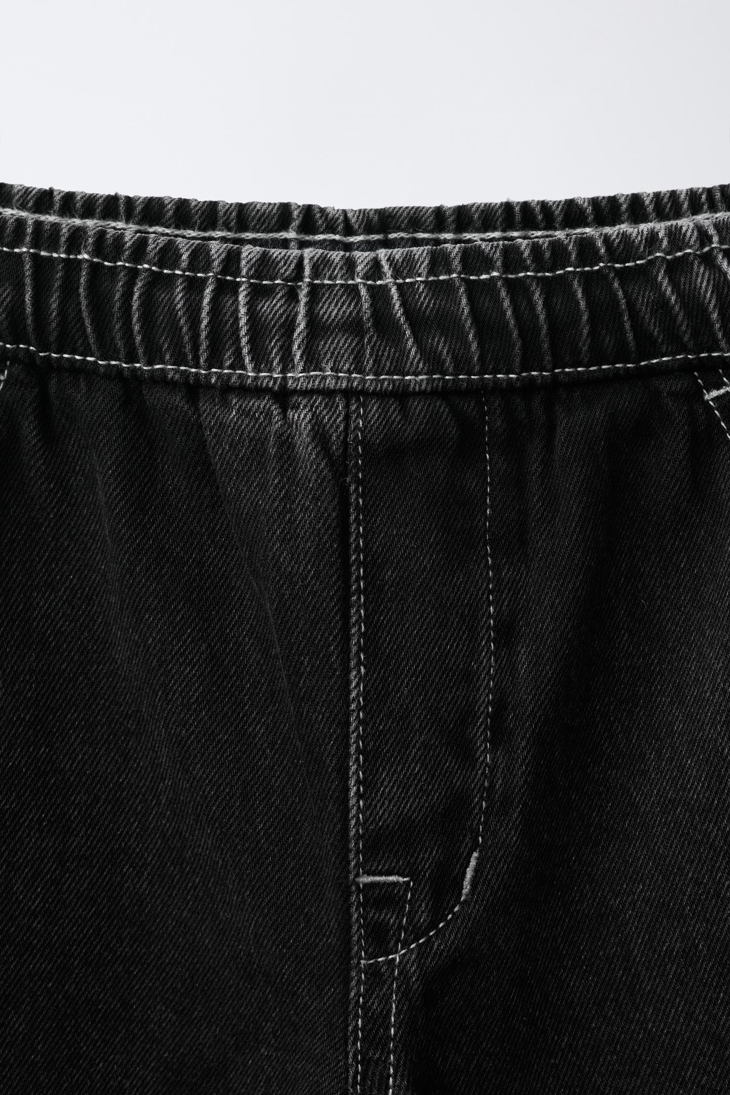 Детские джинсы Zara Seamed Barrel, цвет: Чёрный — фото 3