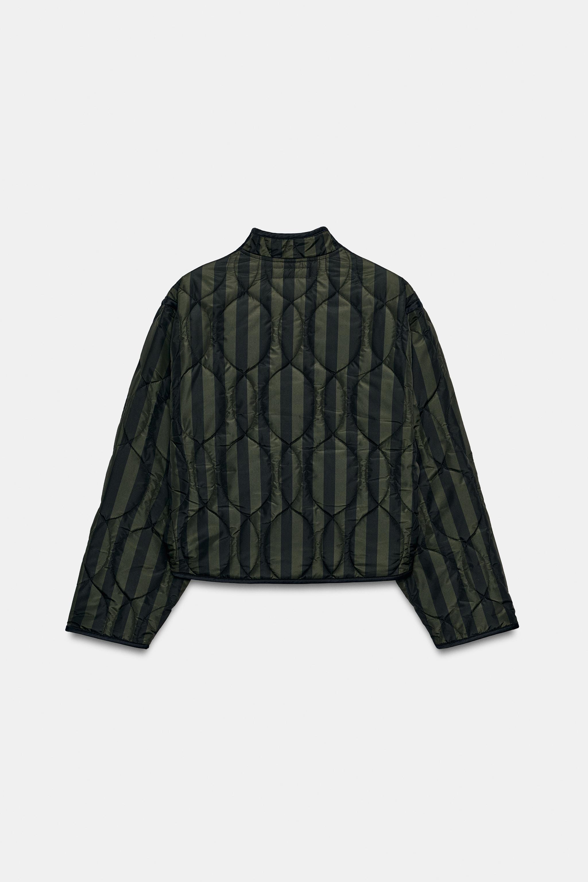 STRIPED QUILTED JACKET WITH FROG FASTENINGS