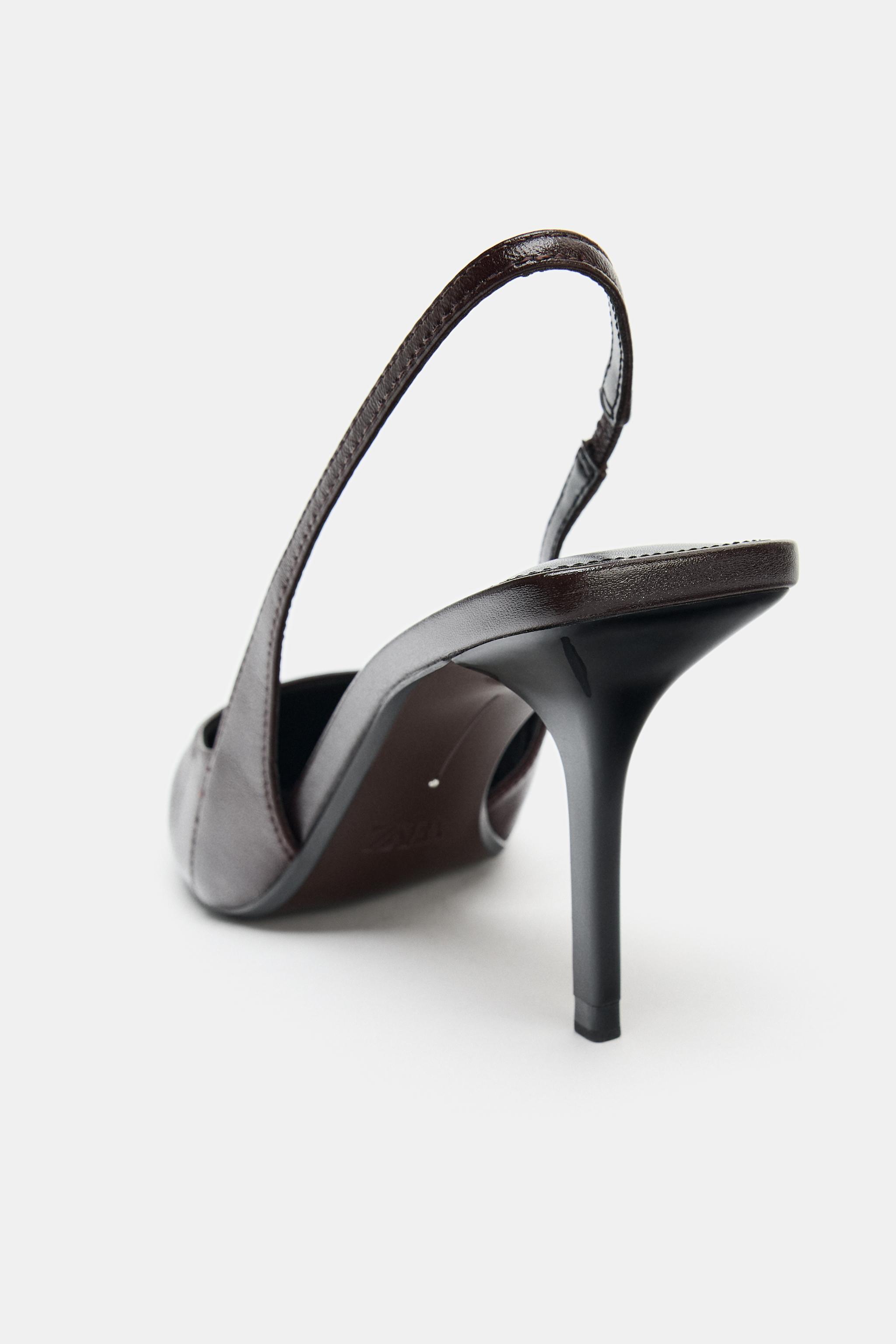 LEATHER SLINGBACK HEELED SHOES