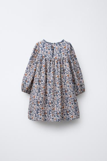 ROBE IMPRIMÉ FLEURS ET DENTELLE - Bleu / Gris de Zara - Image 1