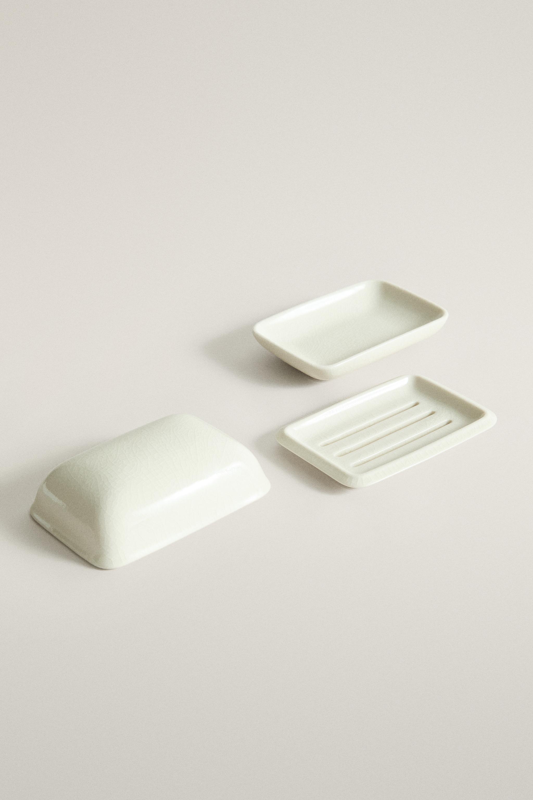 PORTE-SAVON DE SALLE DE BAIN EN CÉRAMIQUE AVEC COUVERCLE