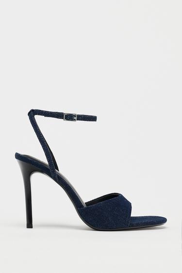 HIGH-HEELED DENIM SANDALS - Blue by Zara