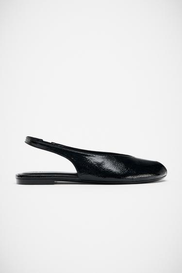 OPEN-TOE SLINGBACK SHOES - Black by Zara