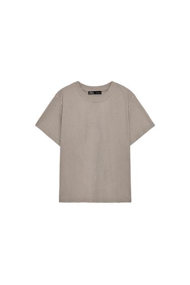 CAMISETA CUELLO REDONDO - Visón de Zara