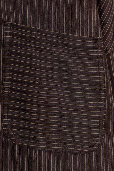 CAMISA RAYAS FLUIDA ZW COLLECTION - Marrón de Zara