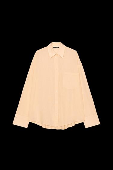 CAMISA OVERSIZE GASA - Mandarina de Zara - Imagen 0