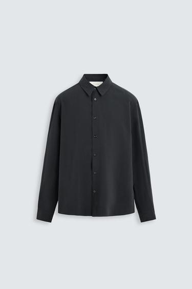 CAMISA FLUIDA - Azul-marinho-escuro da Zara