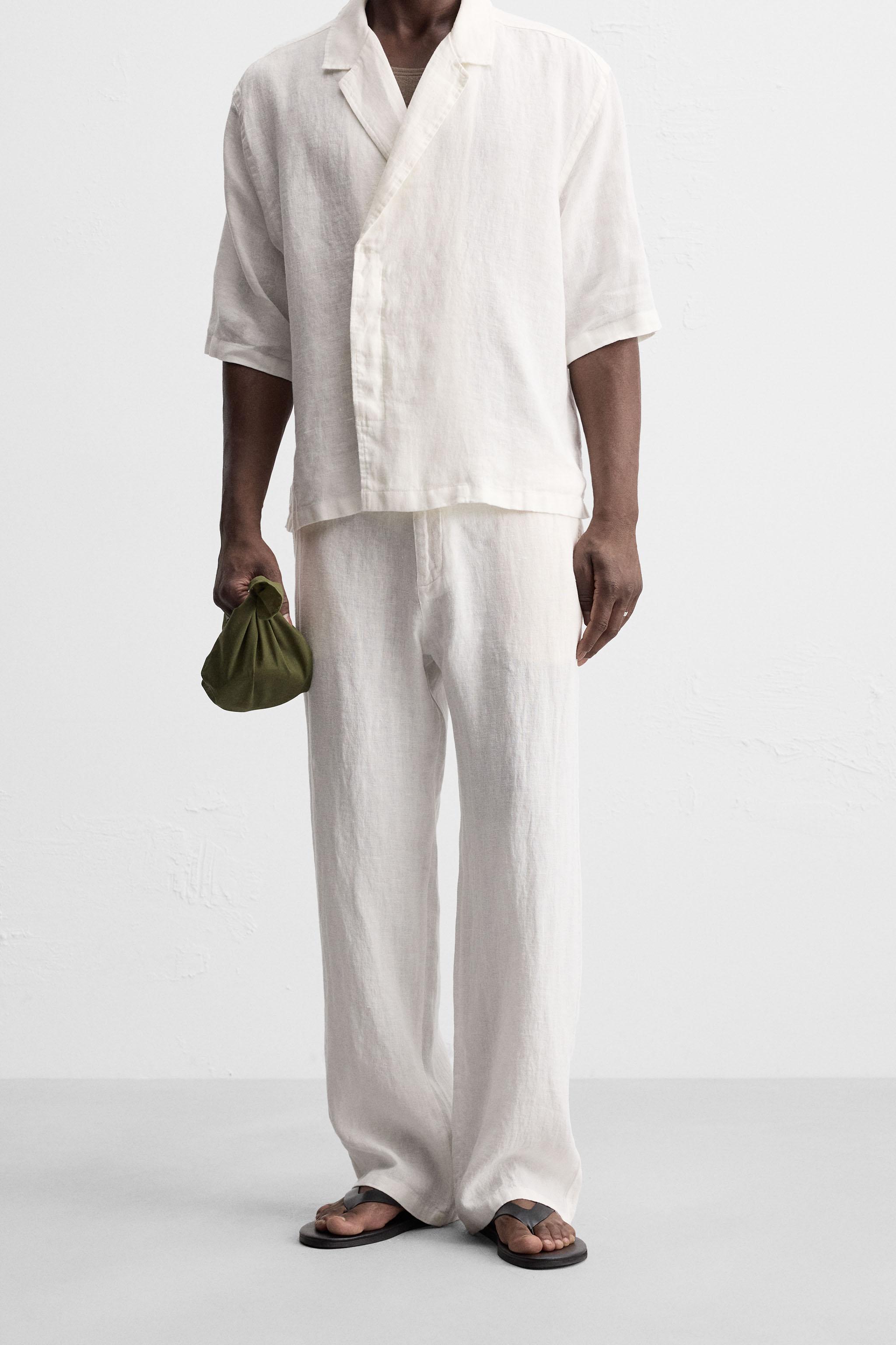 PANTALON COUPE DÉCONTRACTÉE 100 % LIN