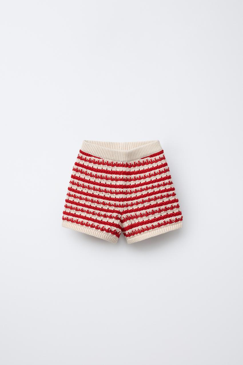 STRIPED KNIT SHORTS