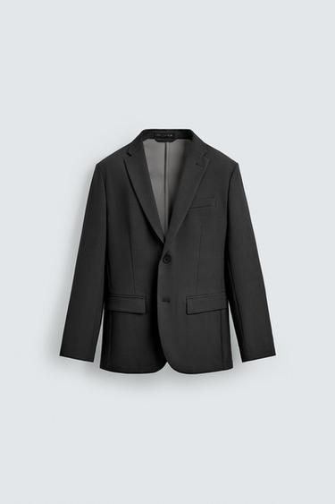 WASHABLE + QUICK DRY CHECK SUIT BLAZER - Anthracite Grey by Zara