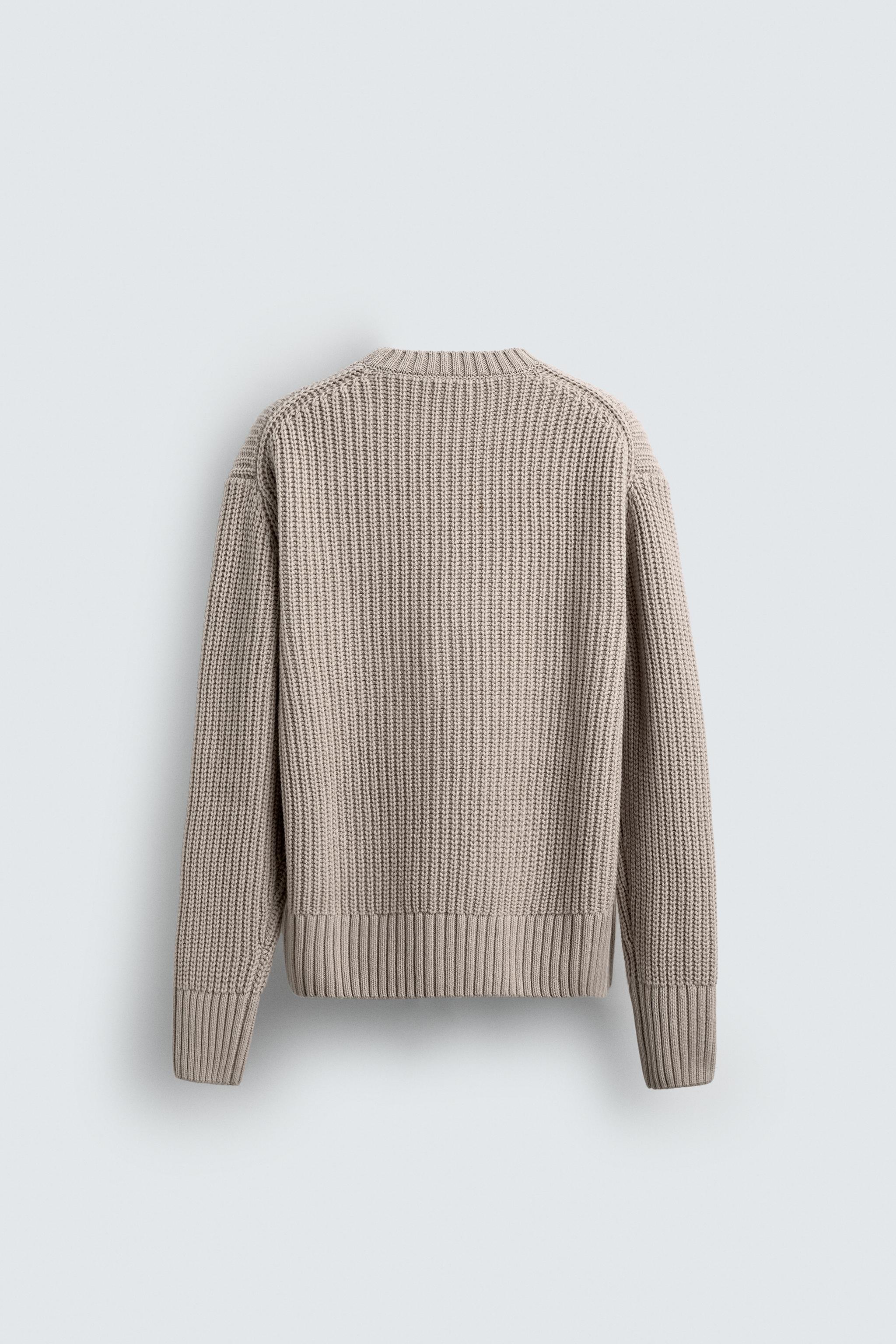 COTTON-WOOL TEXTURED SWEATER