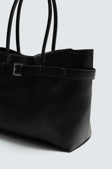 BELTED TOTE BAG - Black by Zara - Image 4