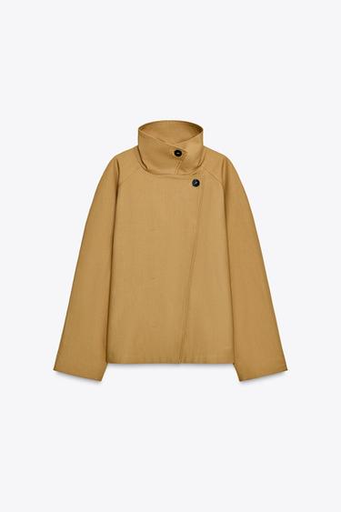 ZW COLLECTION COTTON OVERSHIRT - Caramel by Zara - Image 6