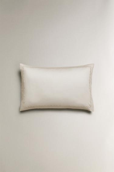 COTTON SATEEN PILLOWCASE WITH TRIM (300 THREAD COUNT) - Cava by Zara - Image 1